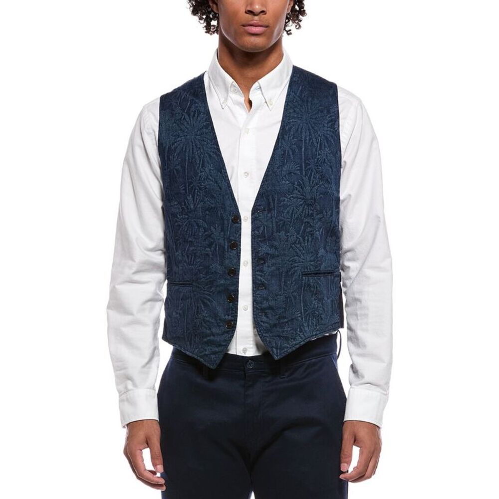Slowear Mens  Glanshirt Sportscoat Vest, Blue